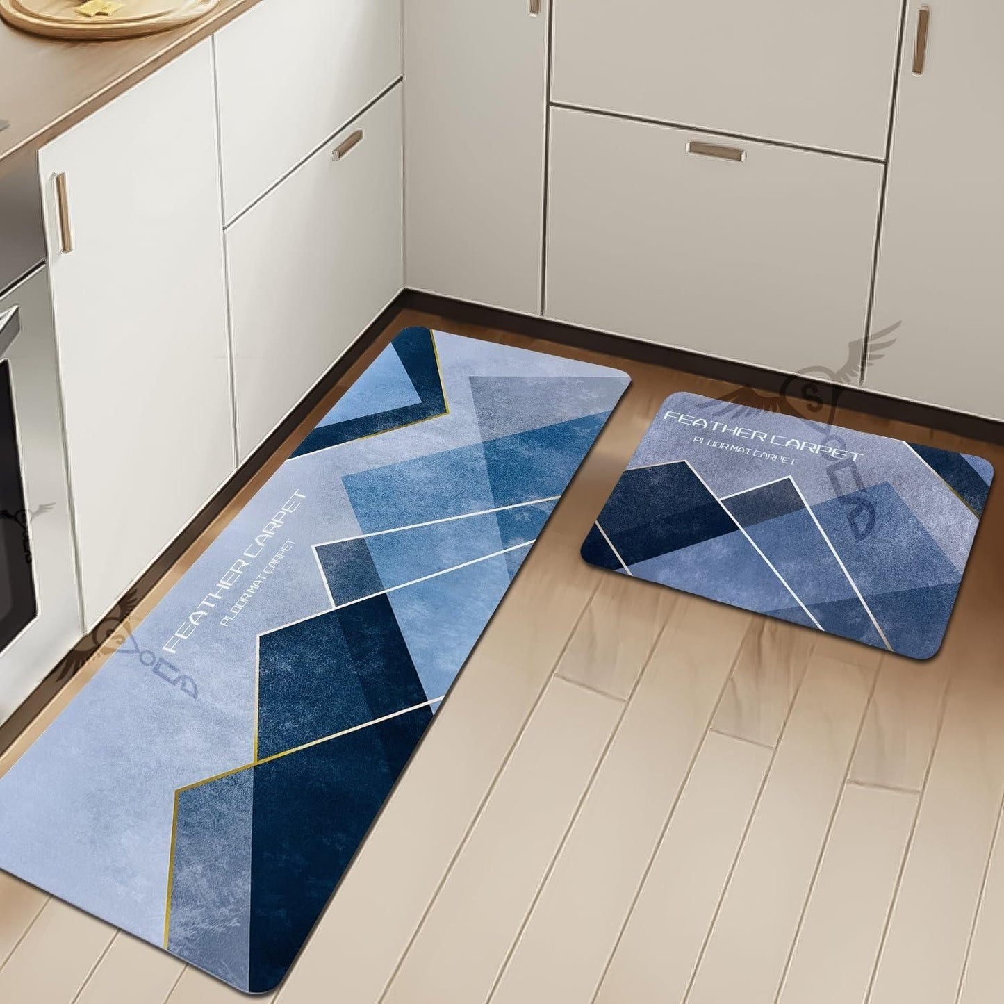 Rubber Floor Mat with Runner – Geometric Pattern for Style & Comfort!